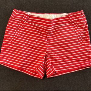 🌴J. Crew Facotry Women's Red Striped Shorts🌴